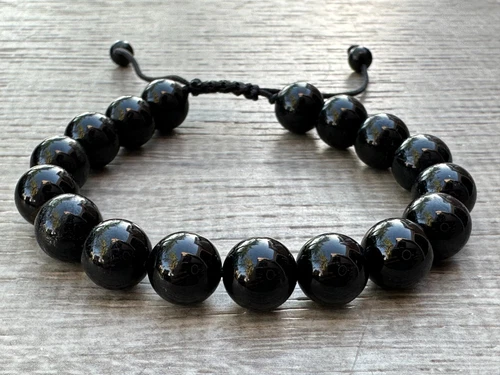 Grade A++ Edelstein Perlen verstellbar Armband 10 mm, echte Kristalle Armbänder - Bild 21 von 124