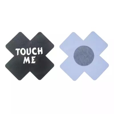 Pair Of Touch Me Nipple Pasties Black White Raunchy Sexy Cover Breast (2 Count)