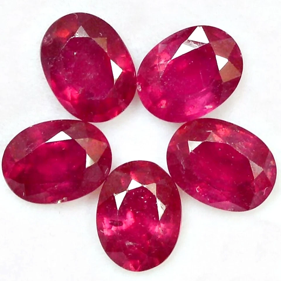 Wholesale Lot of 5x4mm & 11x9mm Oval Cut Natural Pink Ruby Loose Calibrated Gem - Image 3 of 3