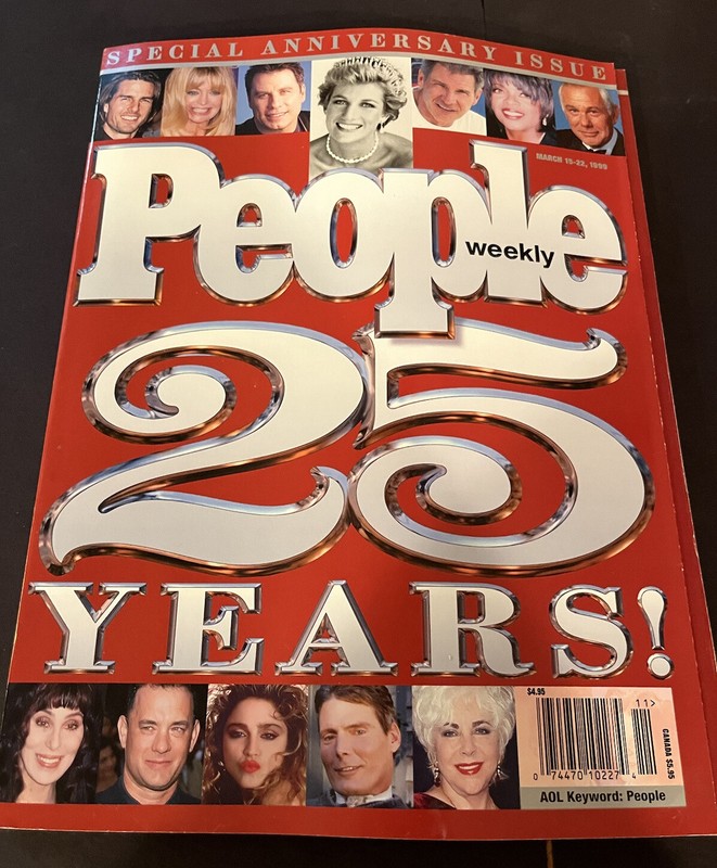 PEOPLE Magazine 25 Year Anniversary 1999 Princess Diana Hanks Oprah Cher Carson