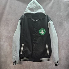 NWT JH Design  Boston Celtics Reversible Hooded Varsity Letterman Jacket Mens L