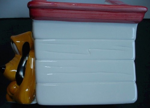 Disney Pluto Teleflora Ceramic Doghouse Small Cookie Jar - Picture 11 of 24
