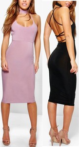 strappy back midi dress