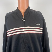 Adidas 3 Stripes Full Zip Track Jacket Vtg 2005 Embroidered Black Size M