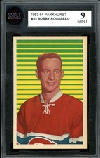 1963-64 PARKHURST NHL HOCKEY #35 Bobby Rousseau KSA 9 MINT Montreal Canadiens