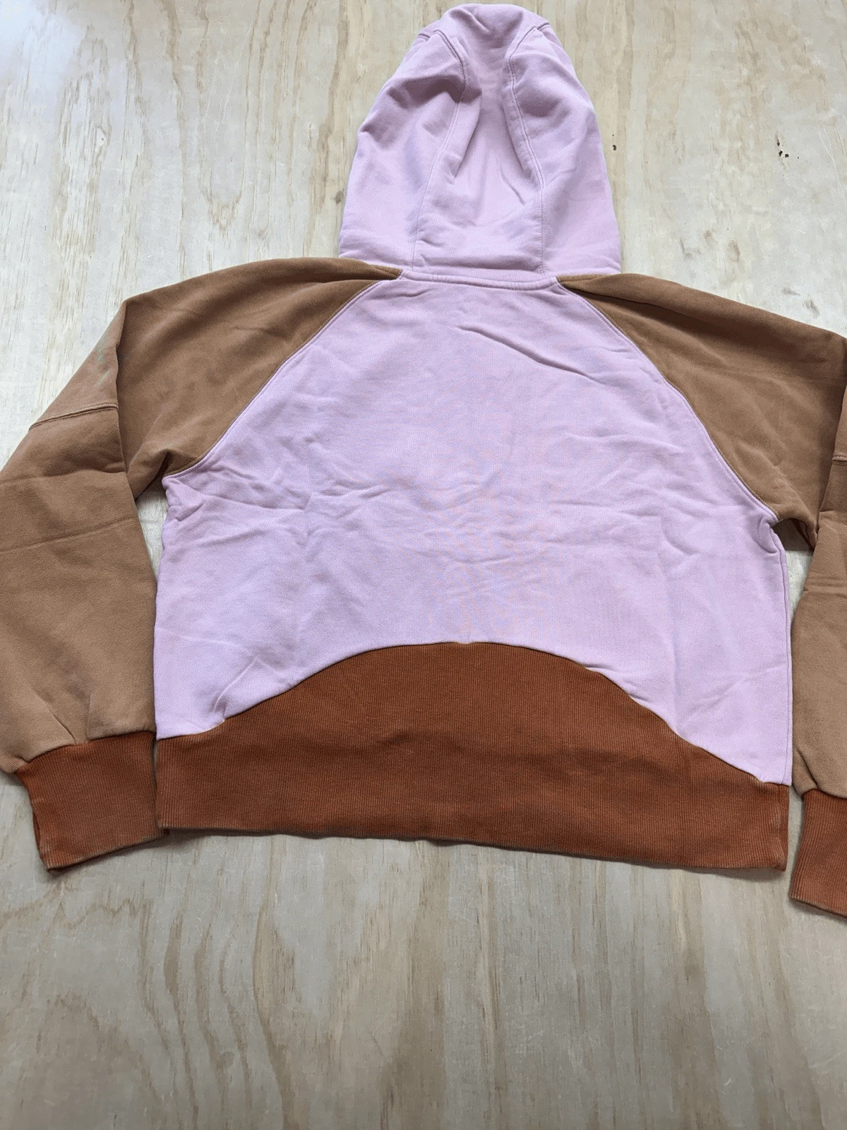 OFF WHITE Felpa con cappuccio Offline By Aerie Medium M rosa marrone avorio zip 1 4