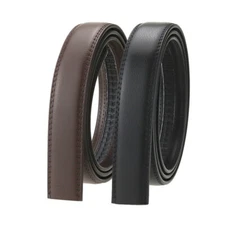 2.8-3.5cm Width Genuine Leather Automatic Belt No Buckle Waist Strap Waistband