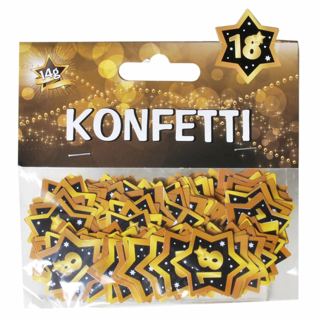 Konfetti Zum 18. Geburtstag – Gold, 14 G (1 Packung), Für Partys, Tischdekoration & Geschenkverpackung