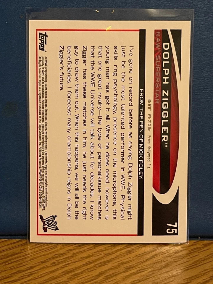 2012 Topps WWE #75 Dolph Ziggler - Image 2 of 2