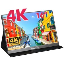 4K Portable Monitor, 16" 3840x2400 IPS Laptop Screen, 1500:1, 400 Nits Screen...
