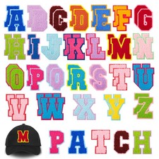 78 PCS A-Z Iron On Letter Patches for Backpacks Fuzzy Chenille Varsity Sew On