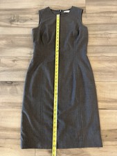 Calvin Klein Women's Grey Sleeveless Knee Length Dress Waist 31" Career Work