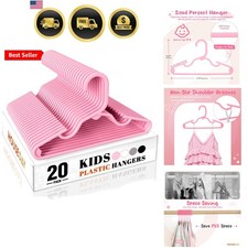 Baby Hangers 20 Pack, 11 Inch Kids Plastic Hanger Pink, Slim Childrens Hanger...