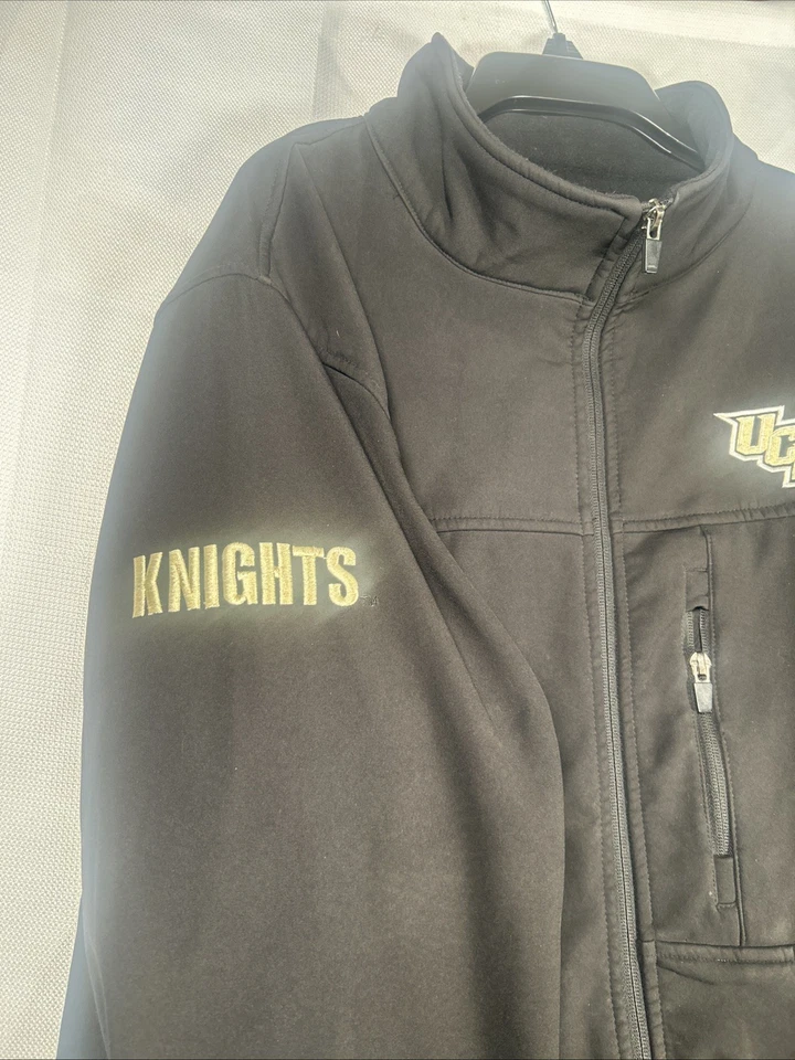 Chaqueta negra grande forrada de vellón con cremallera completa UCF Knights para hombre Foto 4 de 4