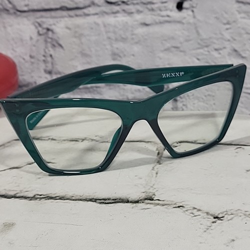 Zenni Dramatic Cateye Eyeglass Frames #2027824 Emerald Green With Case - Picture 7 of 8