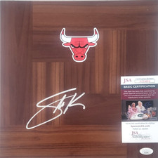 Stacey King Signed Floorboard w/ JSA COA #AI24094 Chicago Bulls 3x Champ