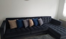 Couch Ikea 3er mit Rechamiere Stoffbezug