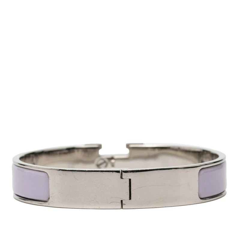 Hermès Click H PM Bracelet Silver  Light Purple Metal Enamel Women's Used thumbnail 12