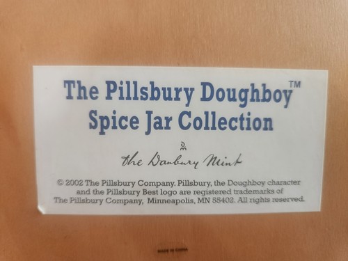 Pillsbury Doughboy 24 Spice Jar Collection with Rack Ceramic & Wood 2002