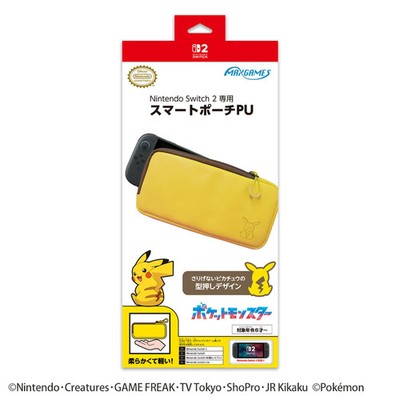 Smart Pouch Case PU Leather Pikachu Back view for Nintendo Switch
