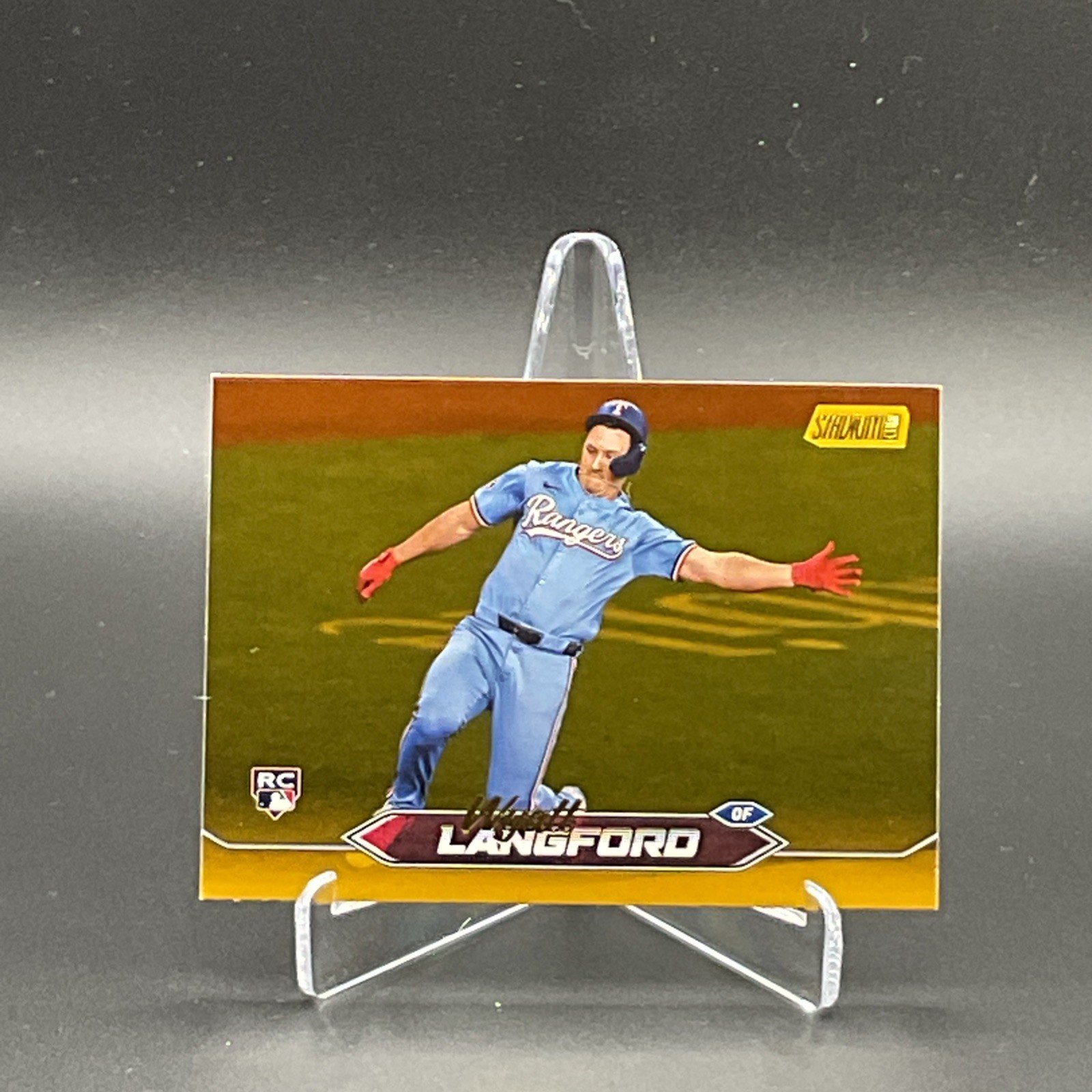 2024 Stadium Club Wyatt Langford #30 Gold Foil Rangers