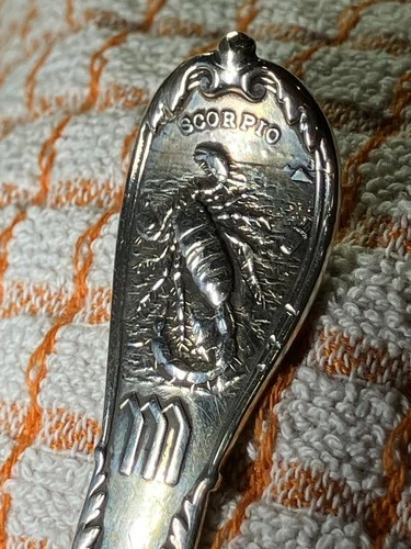 Gorham Spoon Zodiac Scorpio / October sterling silver 5 1/2" long NO MONO