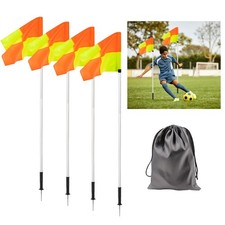 Spring Loaded 5FT Corner Flags for Soccer Field Set with Storage Bag, Univers...