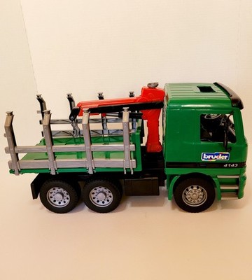 BRUDER 4143 LOGGING TRUCK ACTOS MERCEDES BENZ LOGO-MADE IN GERMANY