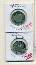 Show Inv - 2 AU-UNC 500 SOM COINS from UZBEKISTAN - 2011 & 2018 (2 TYPES)