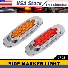 2 32-led Side Marker Red Amber Light Waterproof Clearance Light Trailer Truck Xh