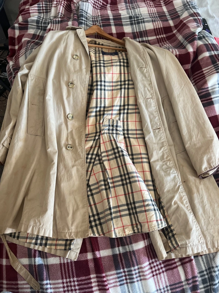 Vintage Burberry Wool Coat Burberrys Man's Vintage Grey Wool