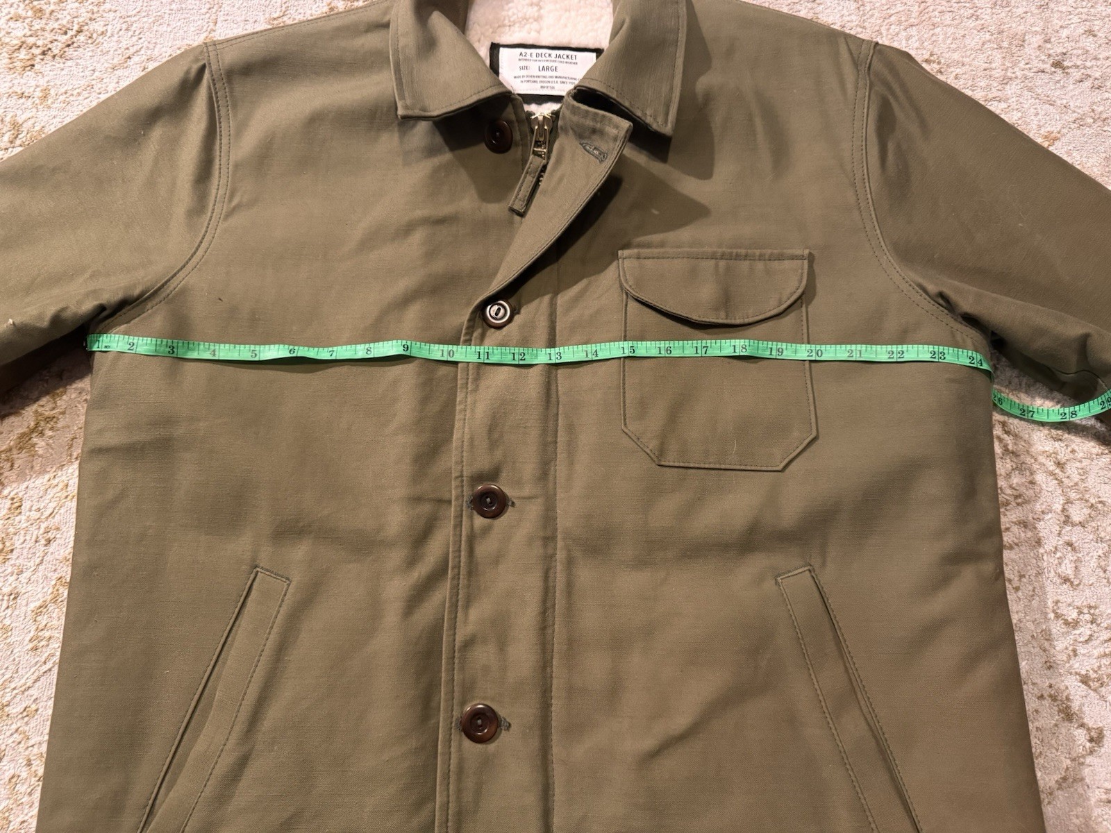 Dehen 1920 A2-E Deck Jacket Olive Large Men's She… - image 5