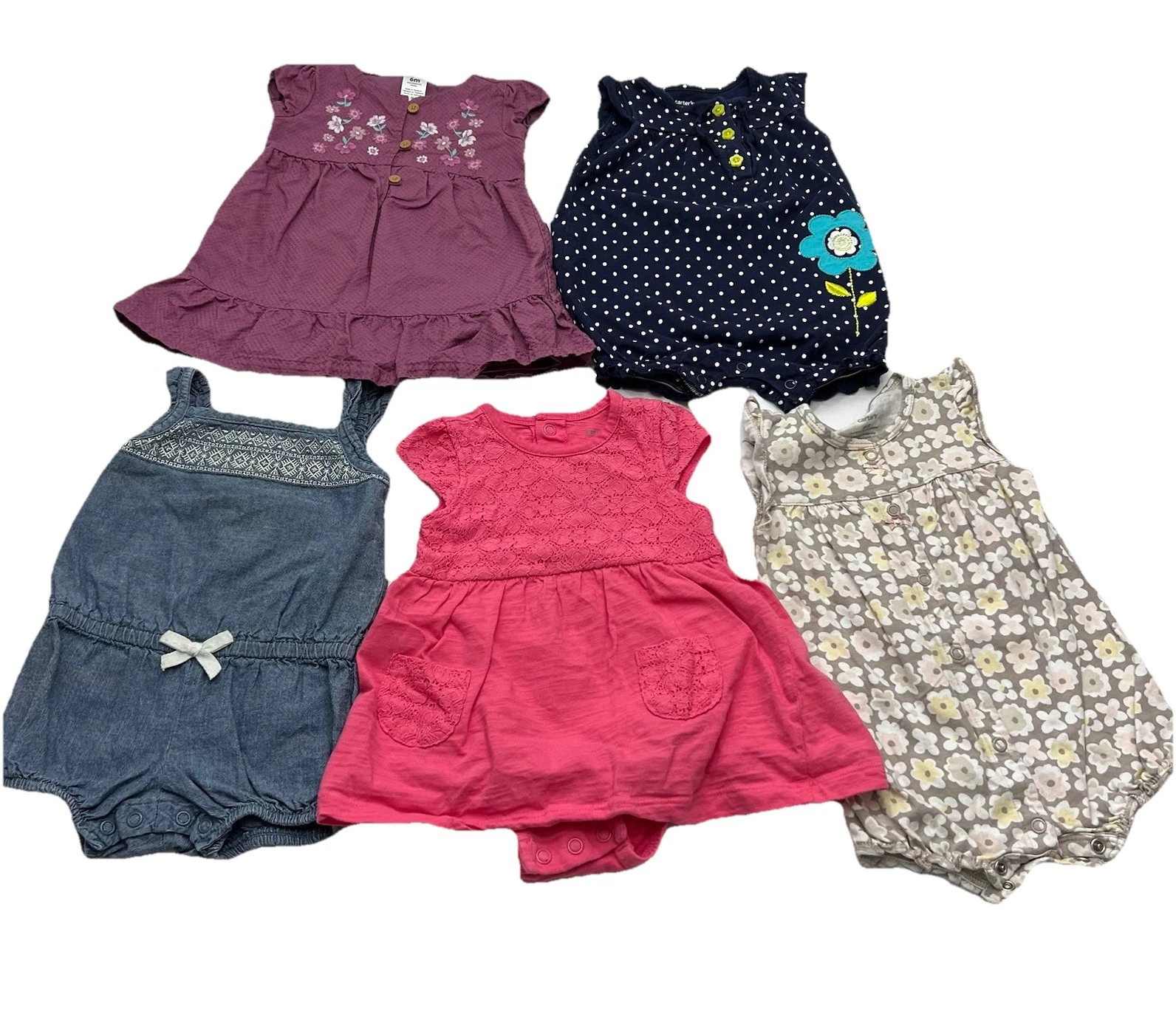 Carters Baby Girl Spring Summer Clothes Lot 6 Months Romper Outfits Dress Bundle
Opens in a new wind