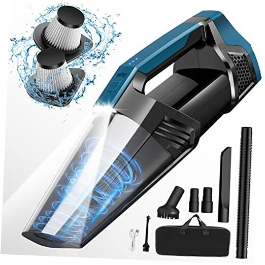 Cordless Car Vacuum Handheld Vacuum Cleaner with LED Light, Lightweight High
