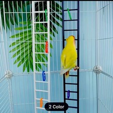 2 Durable Hanging Bird Climbing Ladder 9 Steps for Parrots, Budgies  Cockatoos