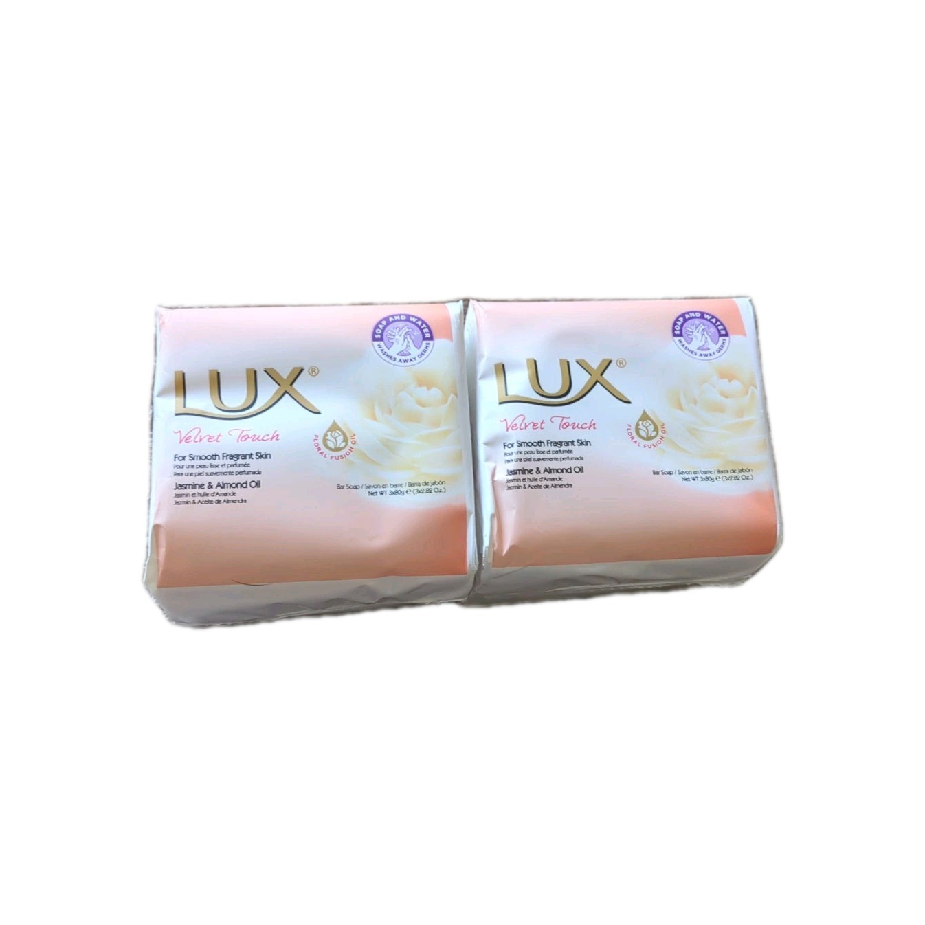 Lux Soap Bar Velvet Touch Jasmine & Almond Oil 80gm x 3Bas x 12 - Image 2