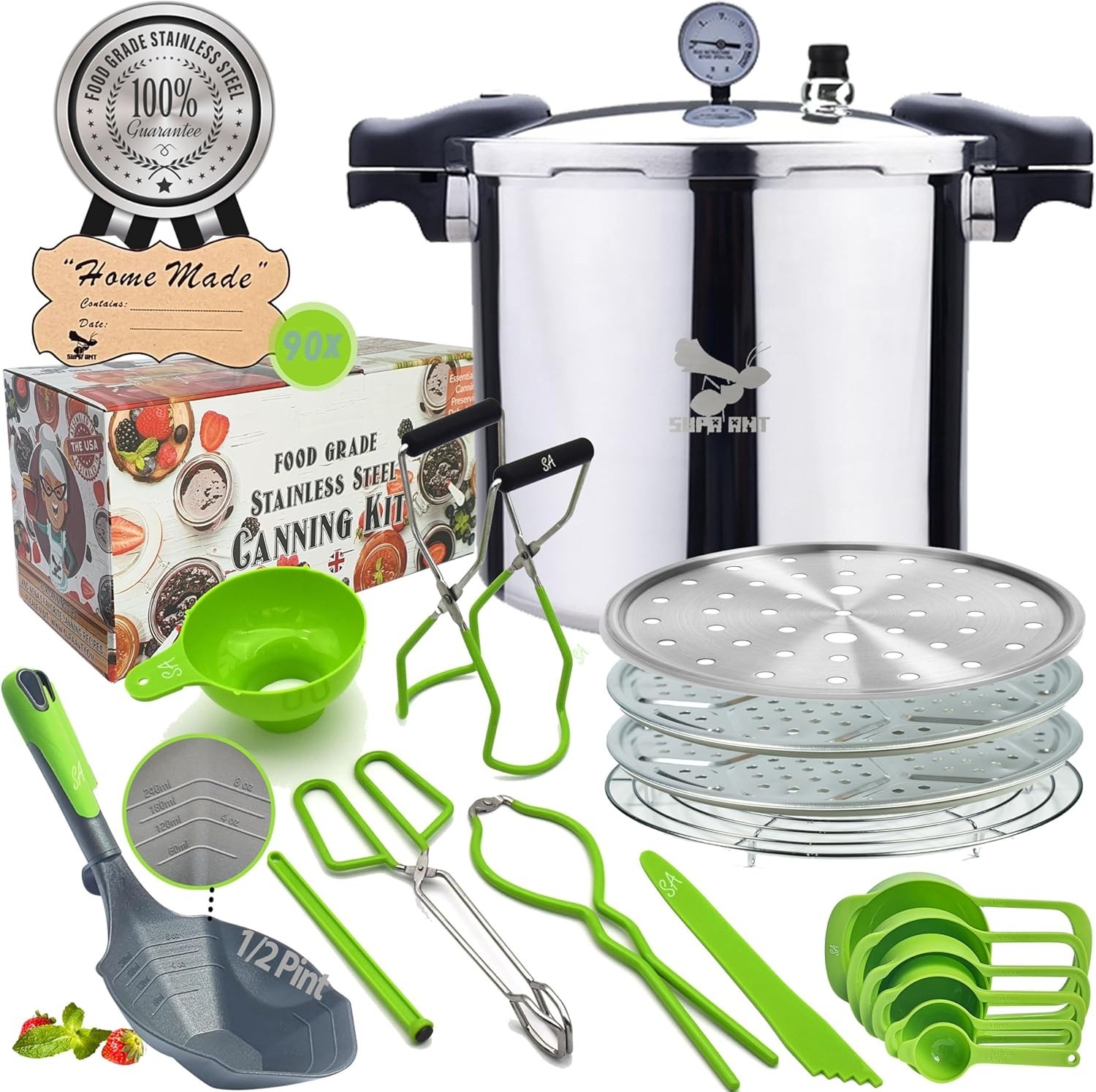 Supa Ant Pressure Canner 23 Qt with Canning Supplies Starter