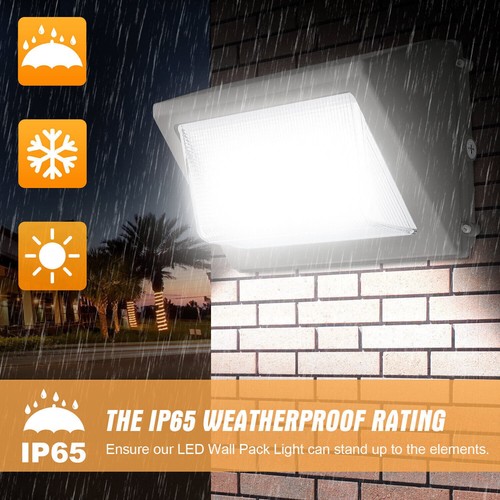 2-Pack 60W LED Wall Pack Light Commercial Outdoor Area Security Lighting Fixture - Picture 3 of 12
