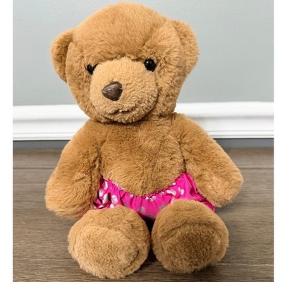 Geoffrey's Toy Box Brown Teddy Bear with Pink Underbears Plush