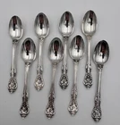 Lot Of 8 Gorham King Edward Sterling Silver Demitasse Spoons 4 1/4” (1 Mono)