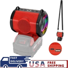 Portable Bluetooth Speaker For Milwaukee 18-20V Li-ion Battery With USB Type-C