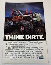 1985 Revell model ad ~ SWAMP MONSTER truck ~ Think Dirty