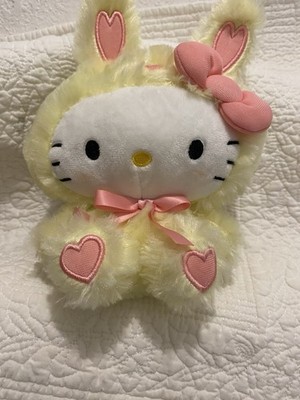 Sanrio Hello Kitty Yellow Bunny Plush Pink Easter Hearts Stuffed Animal 7 