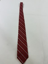 Brooks Brothers Makers Tie Mens One Size Red Silk Cotton Striped Made In USA