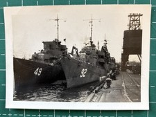 WW2 US Battleship Photo Original Snapshot. 3X 4 1/2 Inches