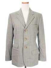 Ralph Lauren Striped Wool Jacket 7 Ladies Gray Regular Japan