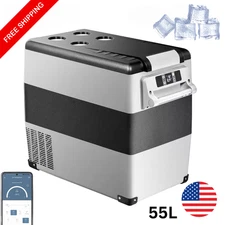 55L Dual Zone Car Fridge Freezer Portable 12/24V Compressor Cooler for Camping