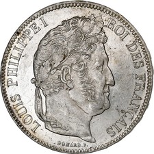 [#1307786] France, Louis-Philippe, 5 Francs, 1842, Bordeaux, Silver, AU, Gadoury