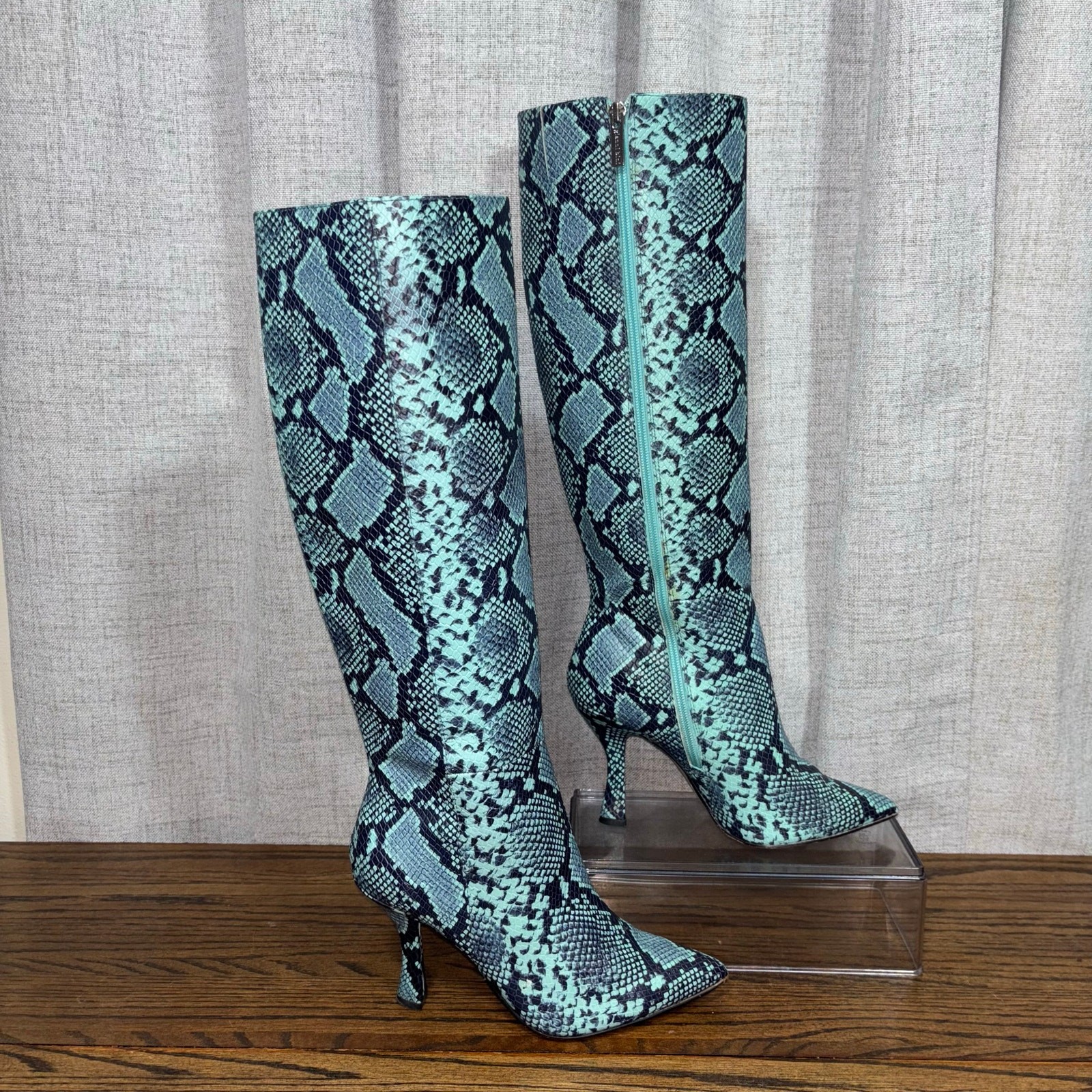 Gianni Bini Turquoise Python Print Genuine Leathe… - image 2