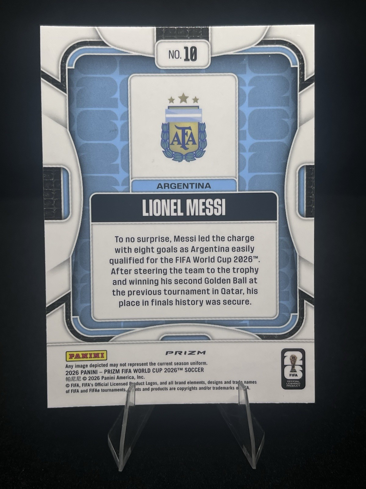 2026 Prizm FIFA World Cup Lionel Messi Silver Wave Prizm #10 Argentina view 2